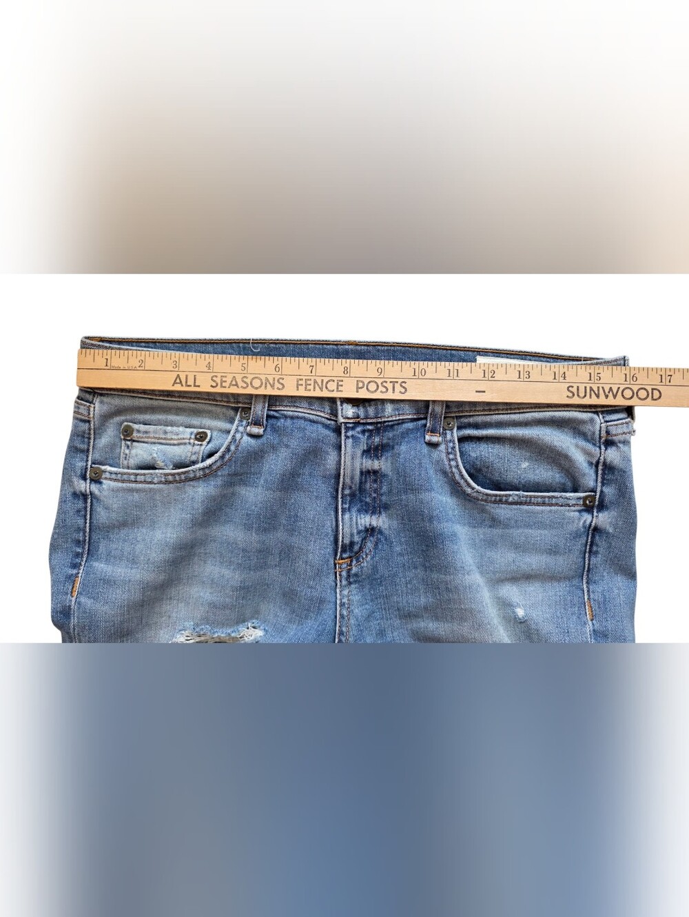 rag & bone Sz 29 Dre Carter Wash Mid Rise Distressed Slim Blue Jeans - Picture 8 of 10